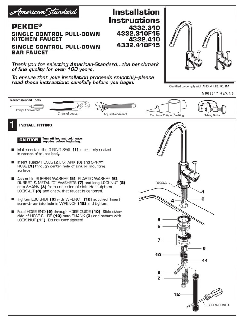 American Standard PEKOE 4332.310 User manual American Standard PEKOE 4332.310 User manual