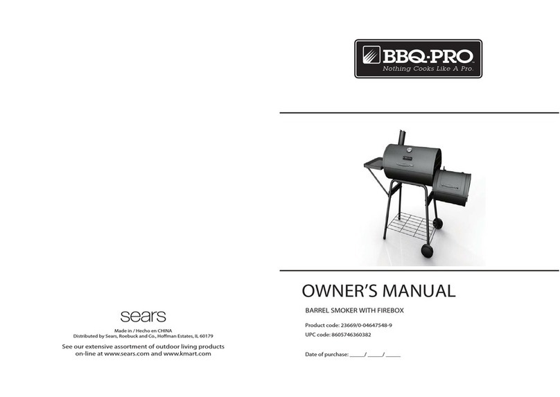 BBQ Barrel Smoker with Firebox User manual