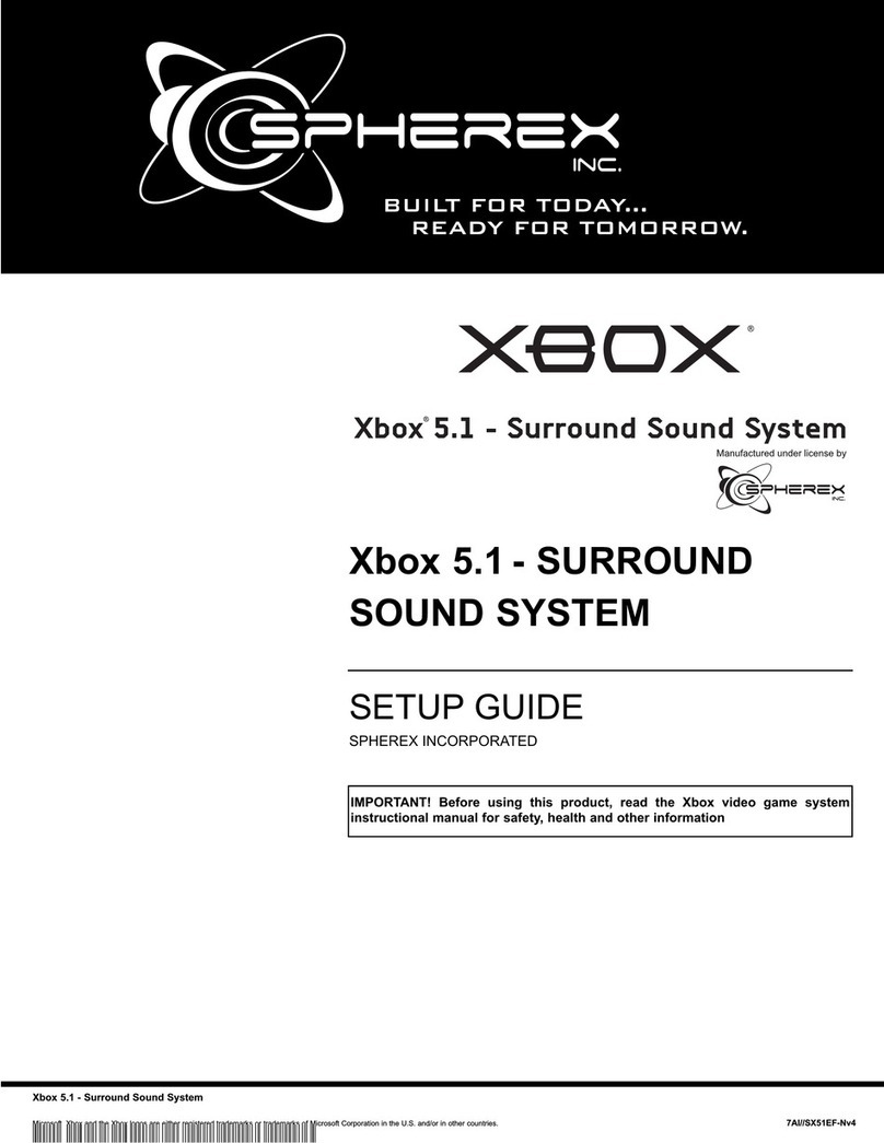 Spherex Xbox 5.1 - SURROUNDSOUND SYSTEM Setup guide