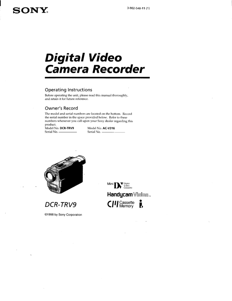Sony Handycam Vision DCR-TRV9 User manual Sony Handycam Vision DCR-TRV9 User manual