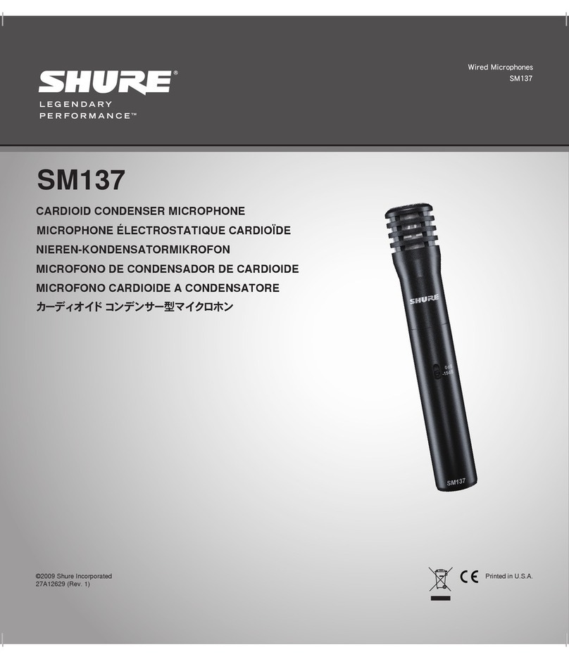 Shure SM137 User manual Shure SM137 User manual