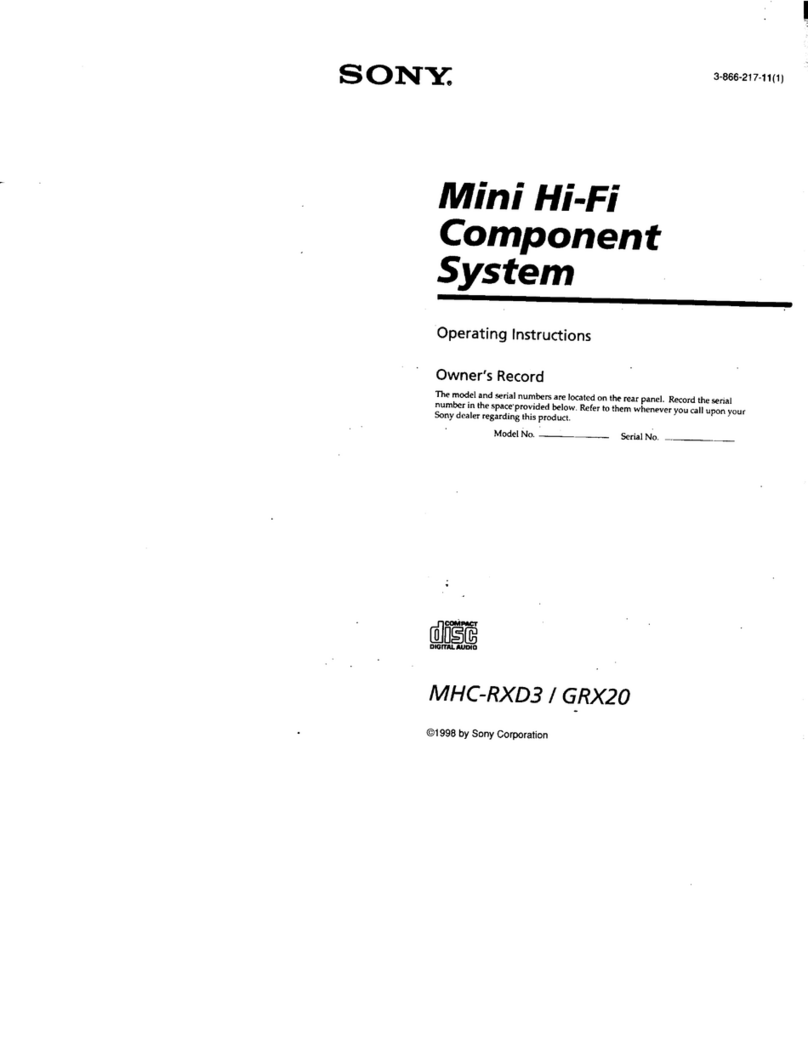 Sony MHC-RXD3 - 3 Ch Mini System User manual