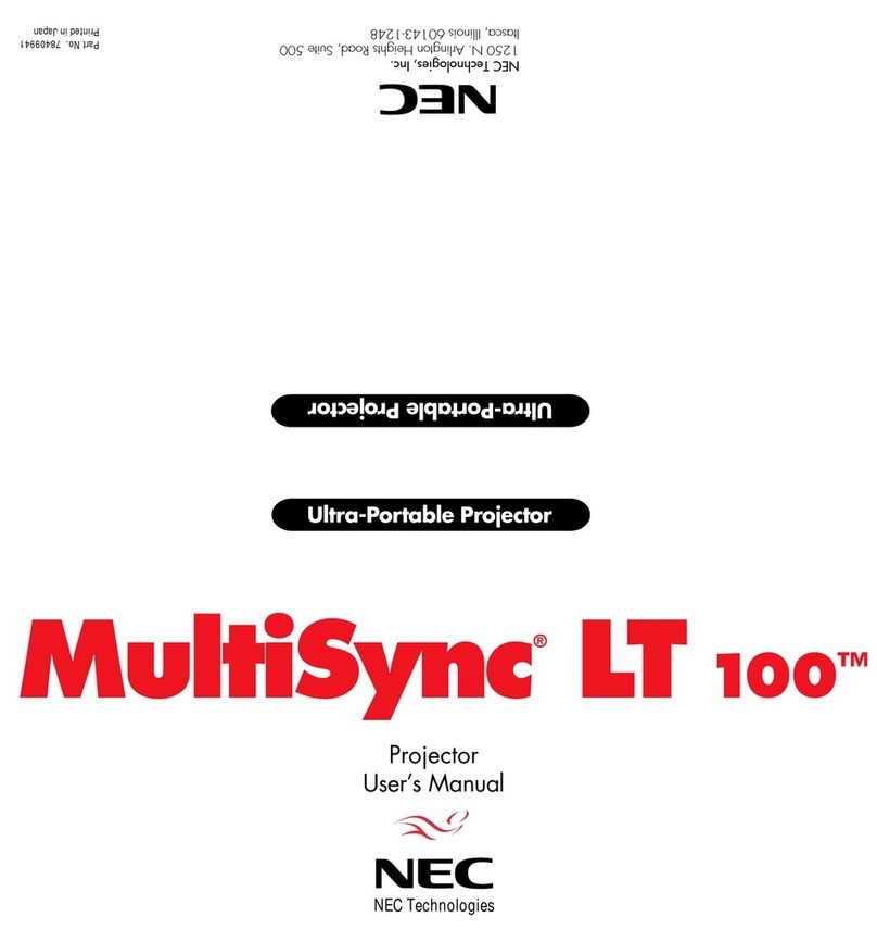 NEC LT100 - MultiSync XGA DLP Projector User manual