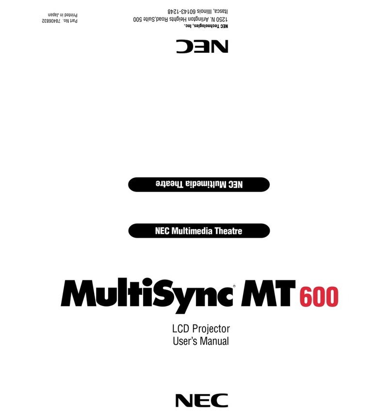 NEC MultiSync MT 600 User manual