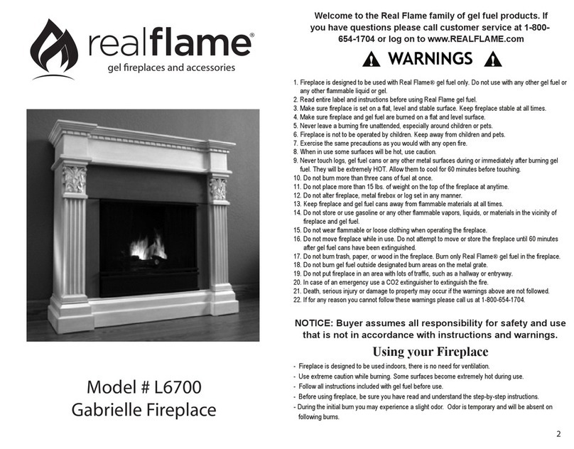 RealFlame Gabrielle L6700 User manual