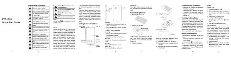 Zte N790 quick start guide