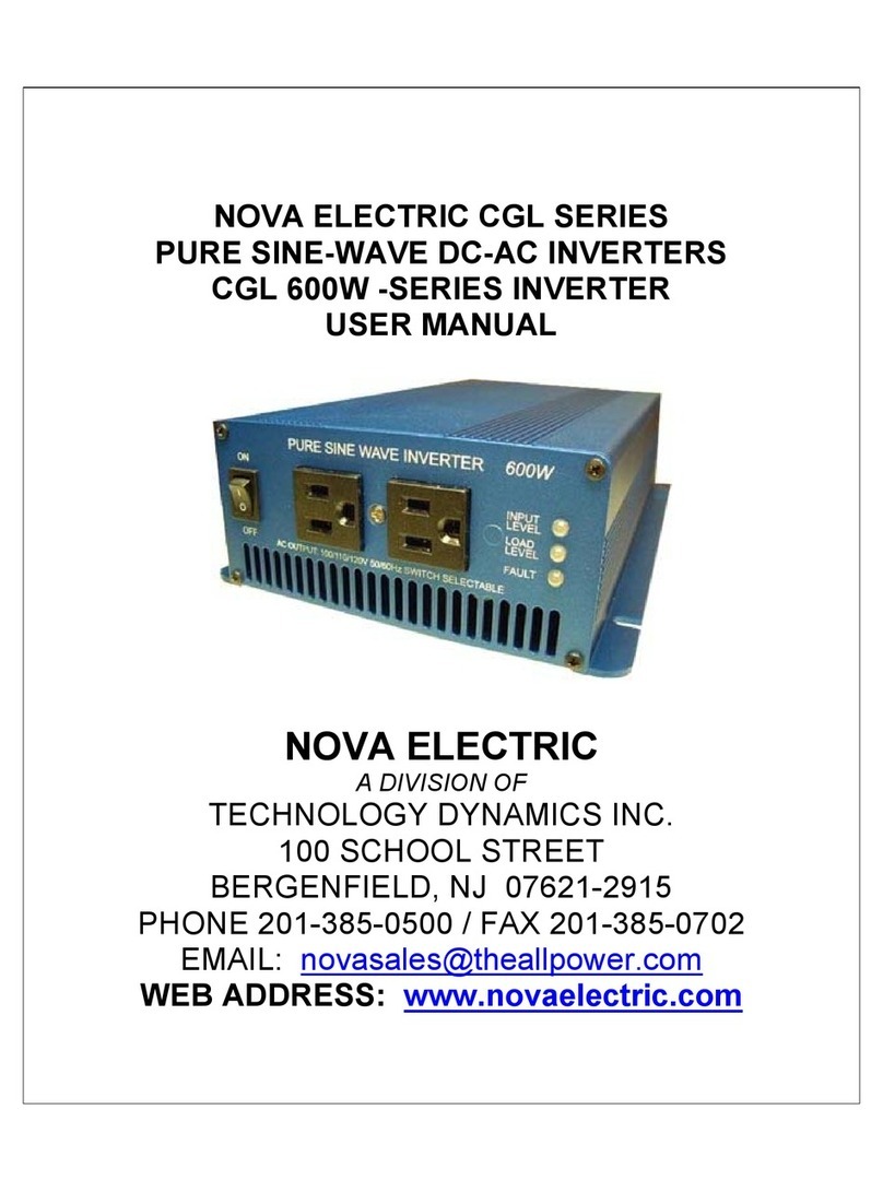NOVA ELECTRIC CGL SERIES user manual