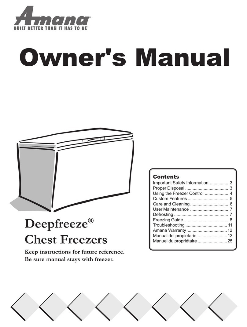 Amana Deepfreeze Chest Freezers owner's manual