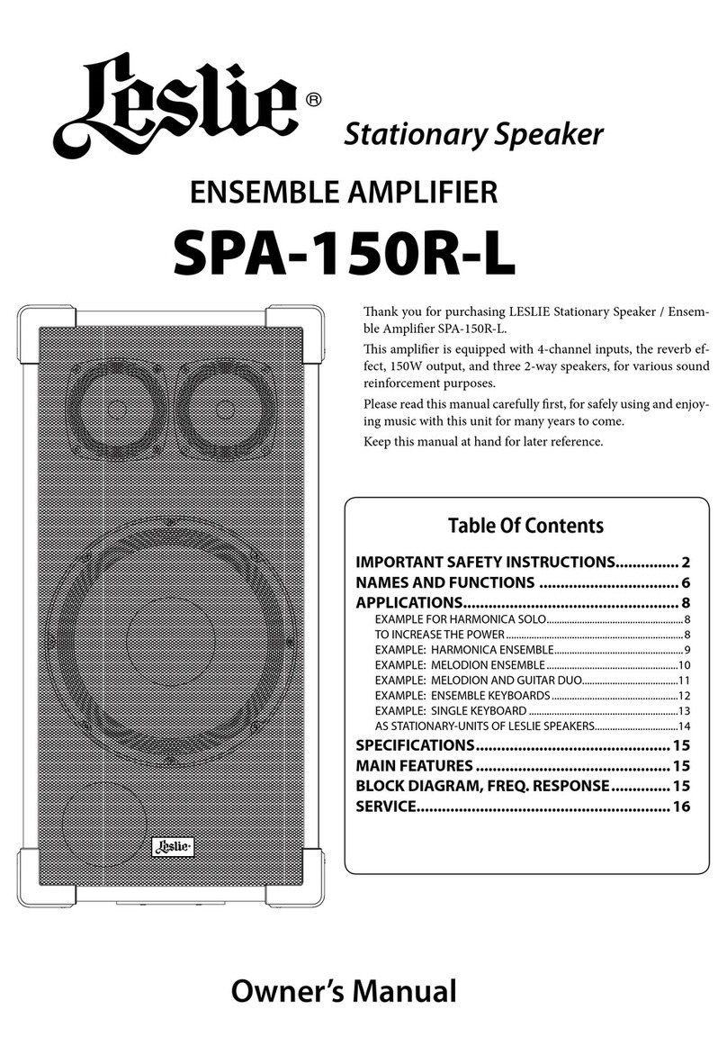 Leslie SPA-150R-L owner's manual
