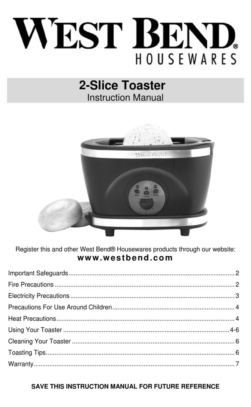 West Bend 2-Slice Toaster User manual