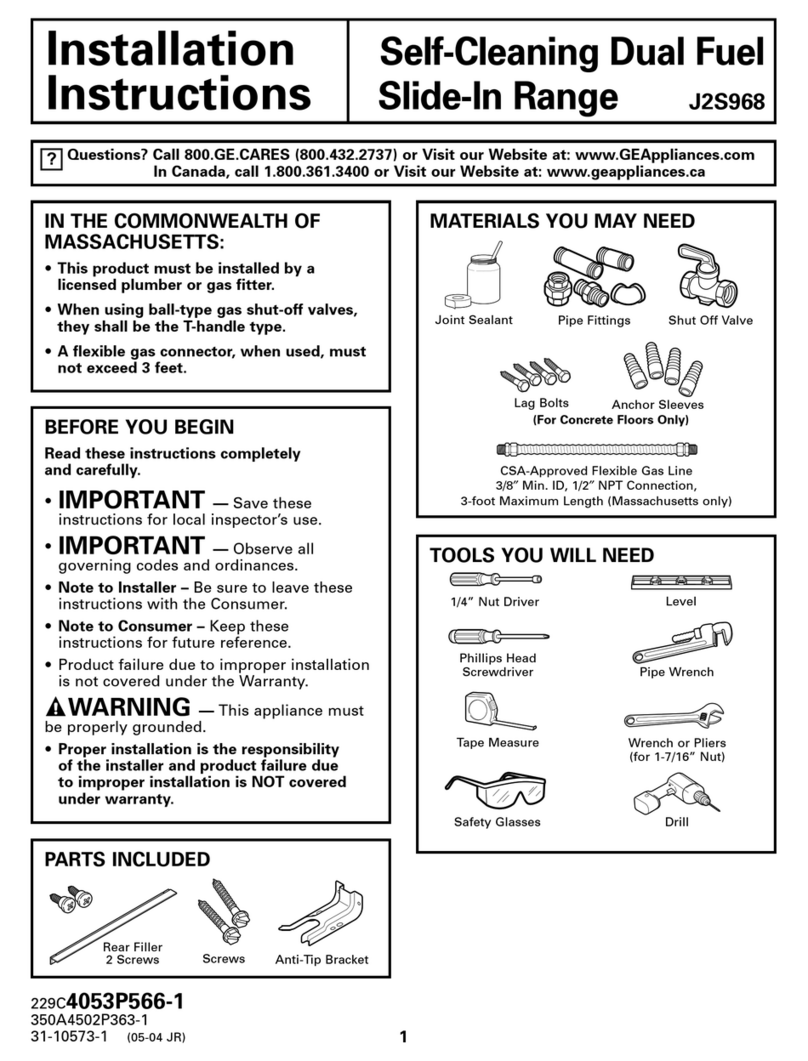 GE Profile J2S968 SERIES User manual