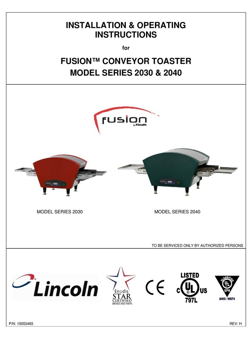 Lincoln Foodservice Fusion 2030 Series Installation & operating instructions