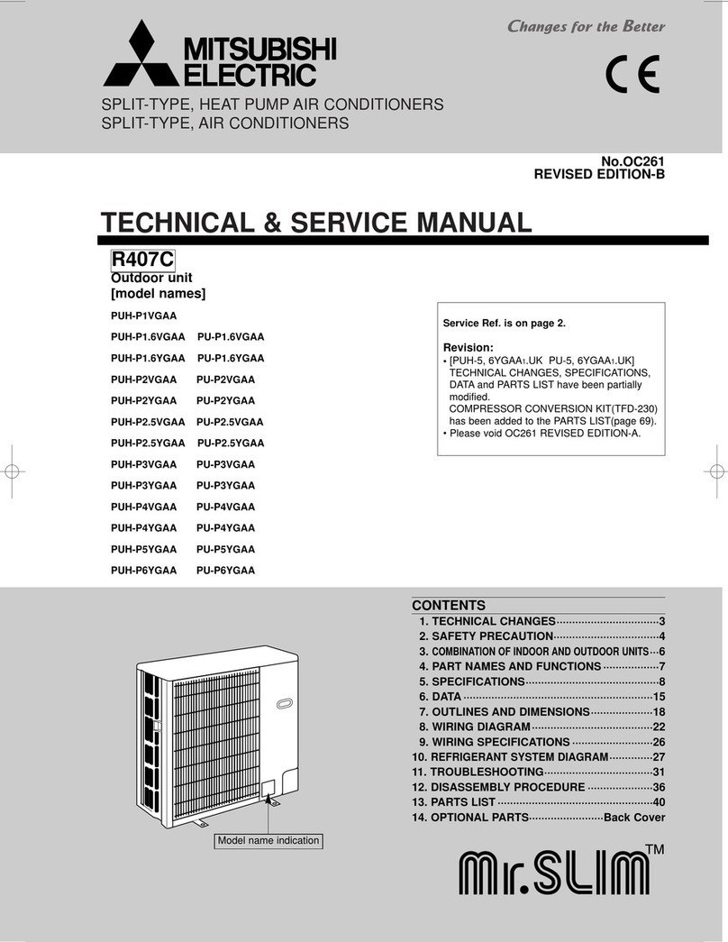 Mitsubishi Electric PU-P3VGAAPUH-P3YGAA PU-P3YGAAPUH-P4VGAA PU-P4VGAAPUH-P4YGAA PU-P4YGAAPUH-P5YGAA PU-P5YGAAPUH-P6YGAA... Operating manual
