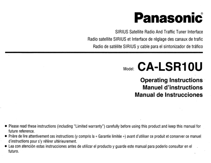 Panasonic CA-LSR10U - Sirius Satellite Radio Receiver User manual