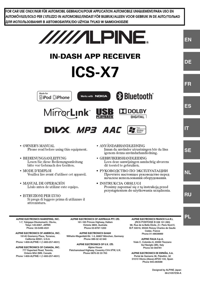 Alpine ICS-X7 User manual