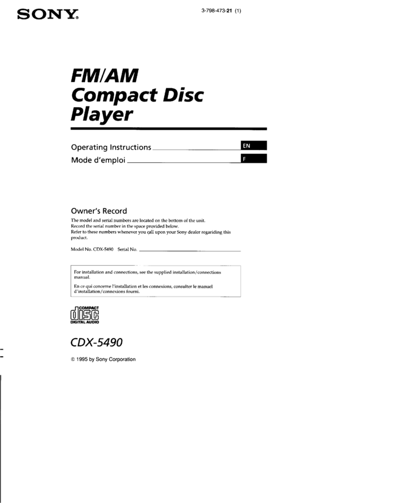 Sony CDX-5490 Technical manual Sony CDX-5490 Technical manual