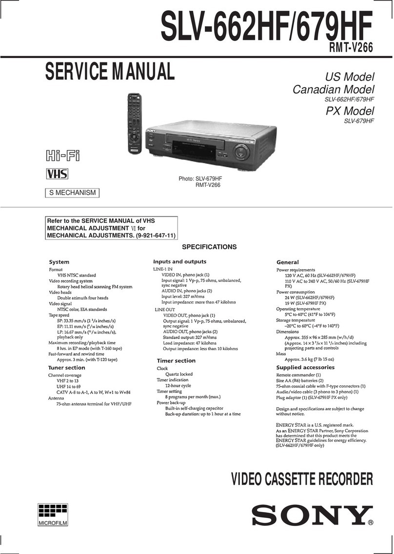 Sony SLV-662HF Operating Instructions (SLV-662HF / 679HF / 679HF PX... User manual