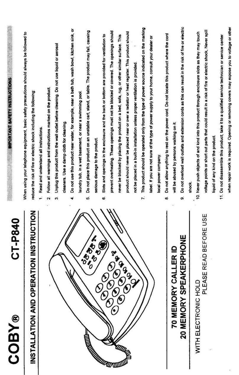 Coby CT-P840 Owner's manual