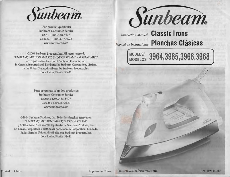 Sunbeam 3964 User manual