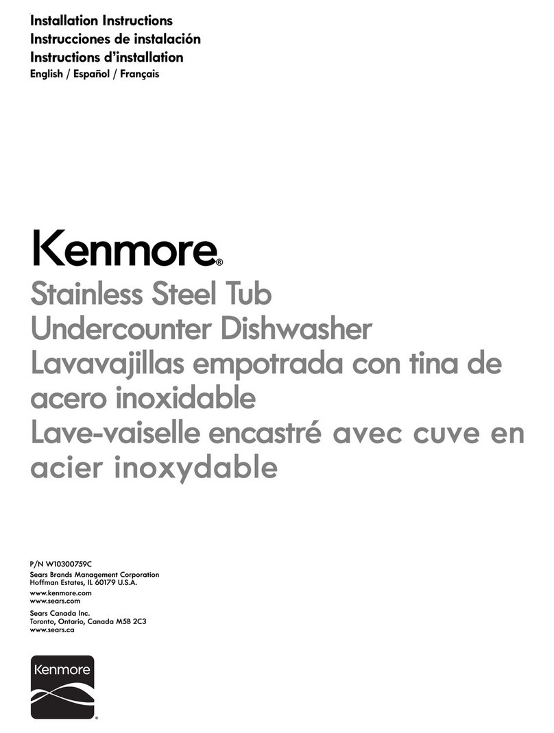 Kenmore Dishwasher installation instructions