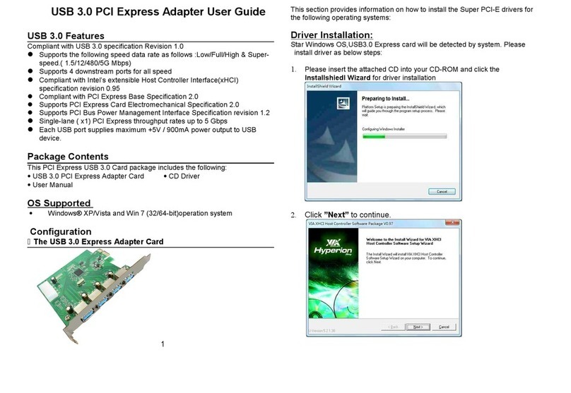Hyperion USB 3.0 PCI Express Adapter user guide