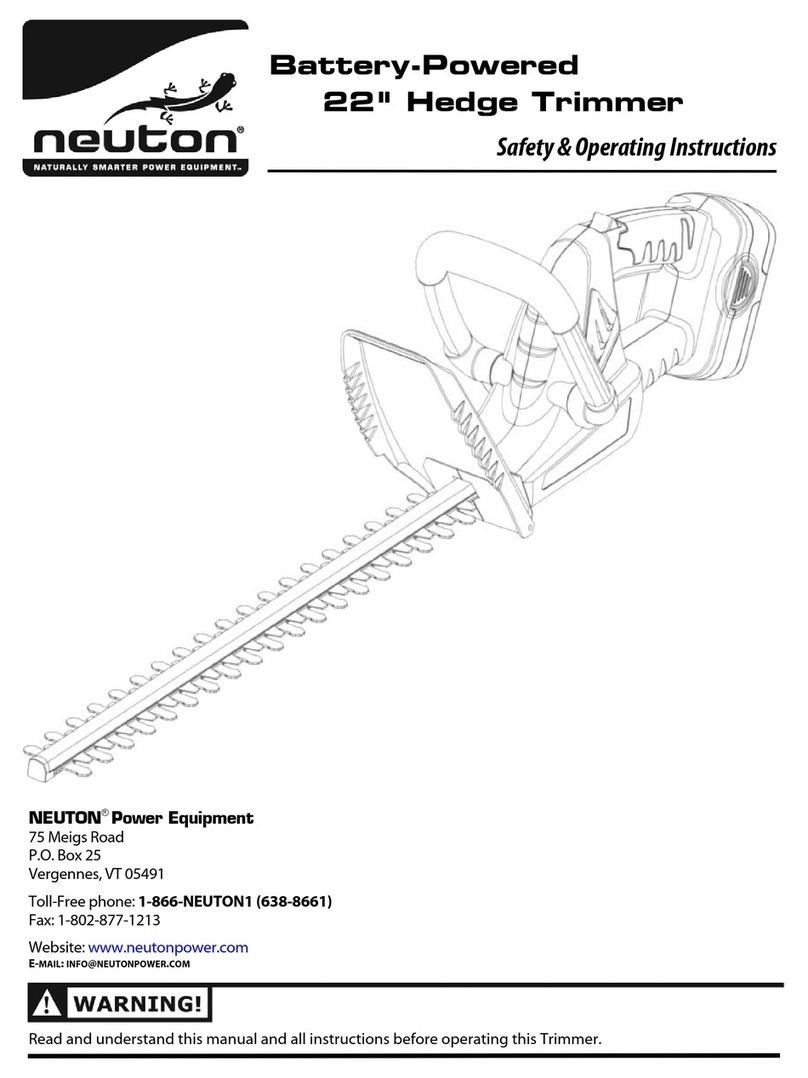 Neuton Battery-Powered Hedge Trimmer Quick start guide