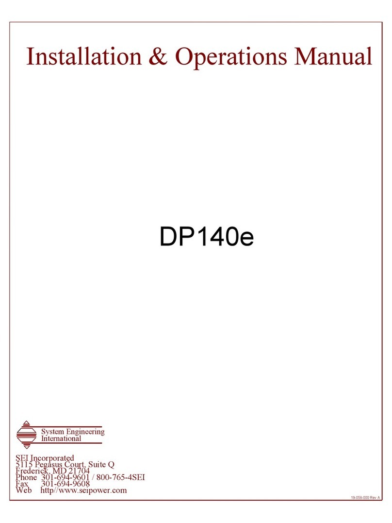 SEI DP140e Installation & operation manual