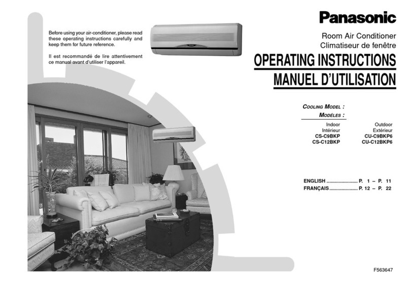 Panasonic CSC9BKP - SPLIT A/C SYSTEM User manual