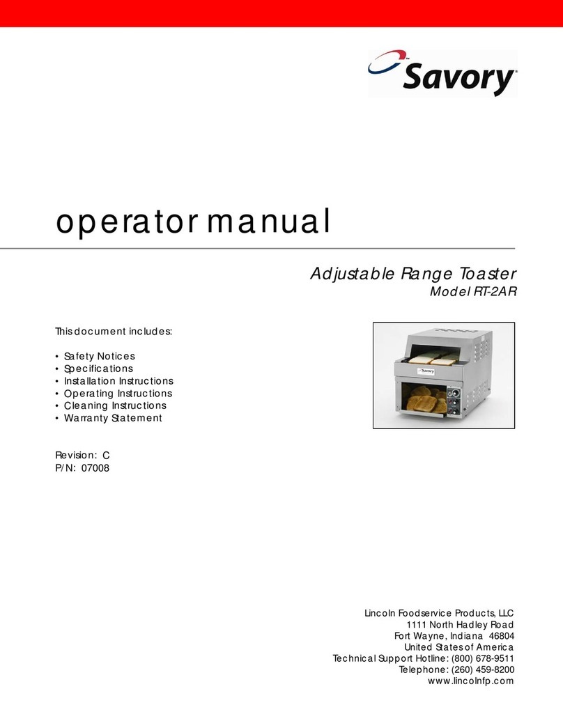 Savory ADJUSTABLE RANGE RT-2AR Operator's manual