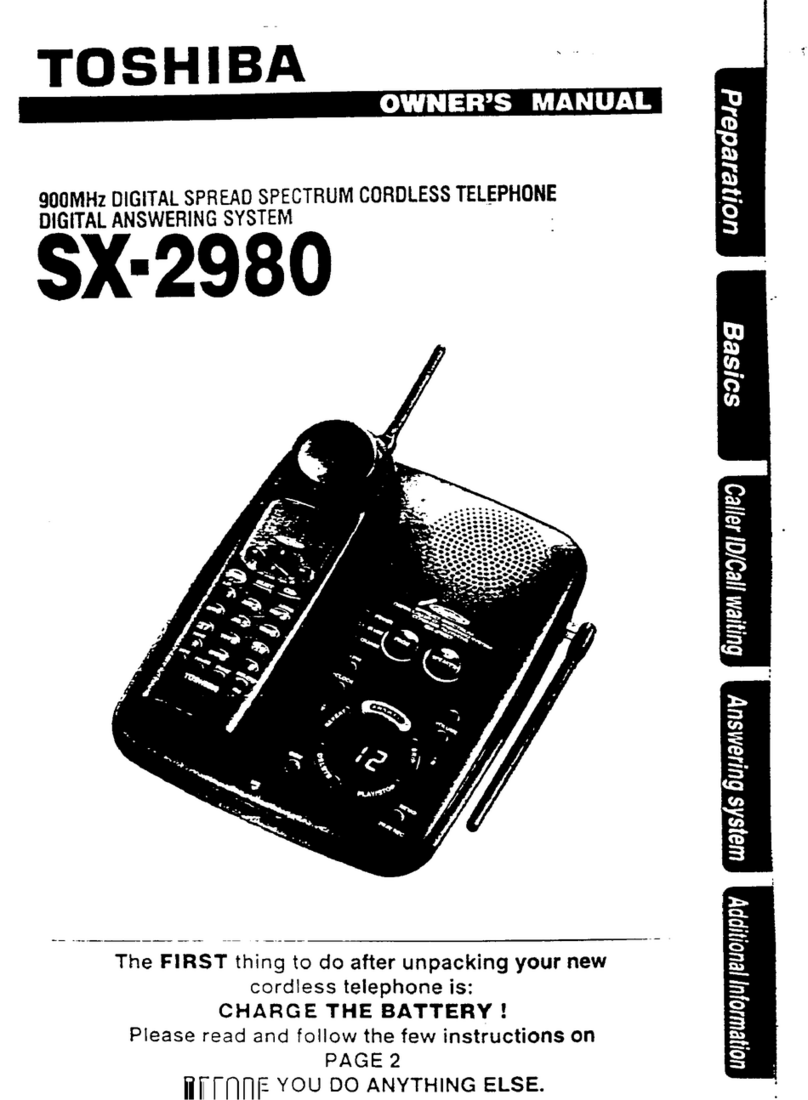 Toshiba SX2980 - SX Cordless Phone User manual