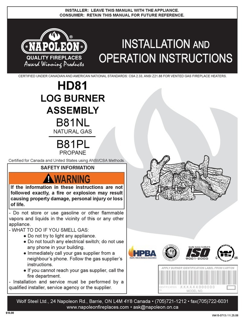 Napoleon HD81 User manual