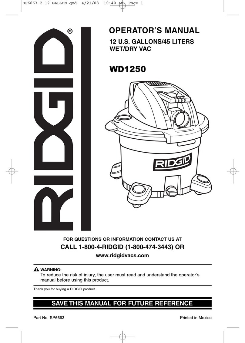 RIDGID WD1250 Operator's manual