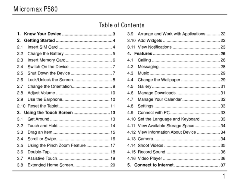 Micromax P580 User manual