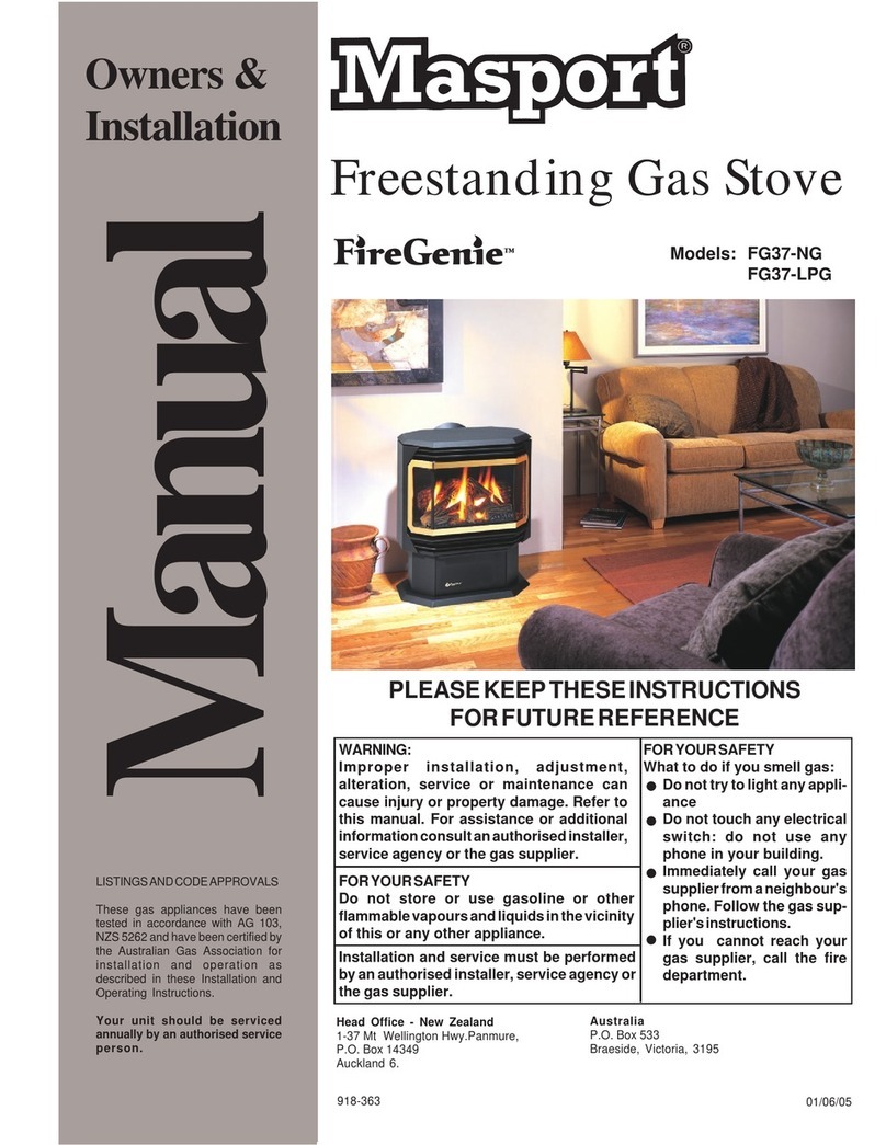 Masport FireGenie FG37-NG Owners & installation manual