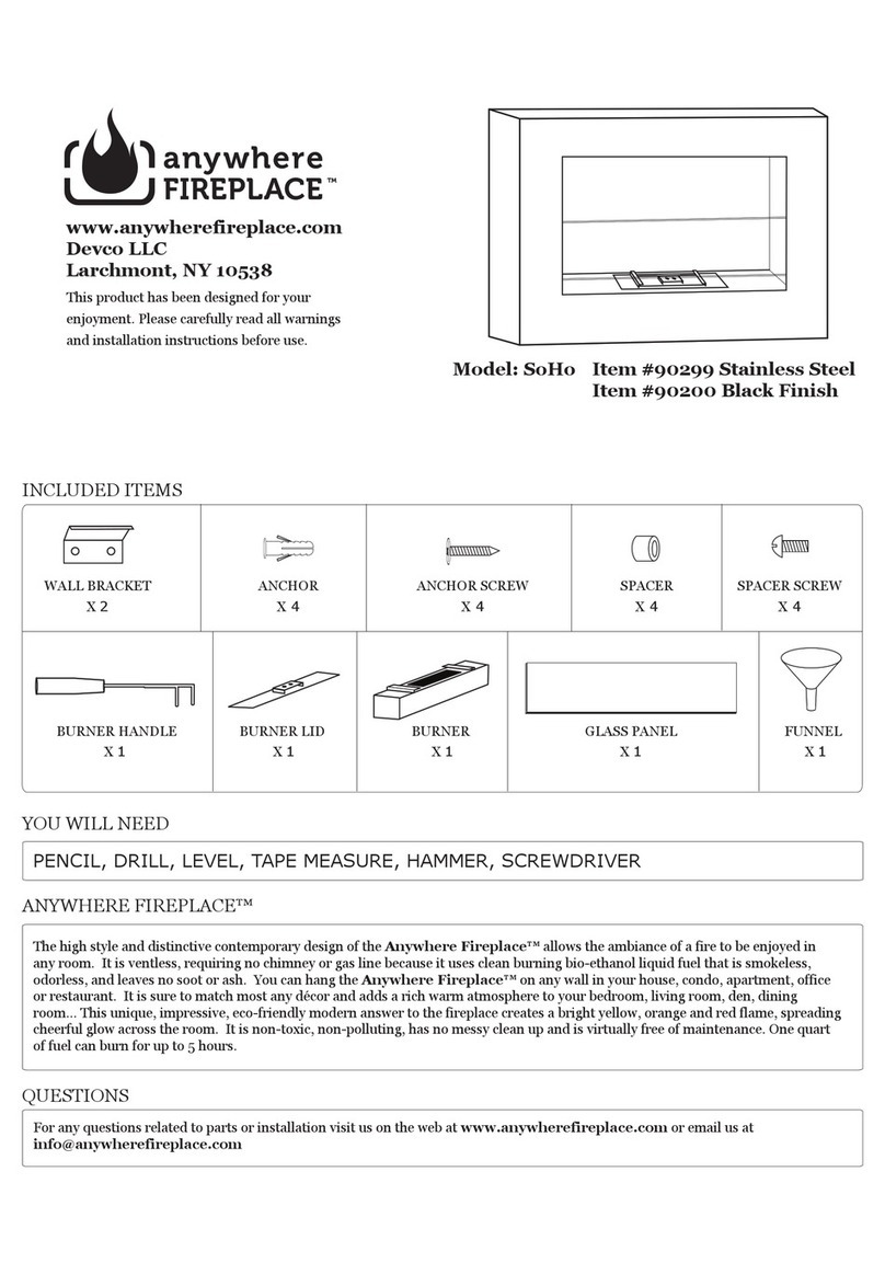 Anywhere Fireplace SoHo user guide