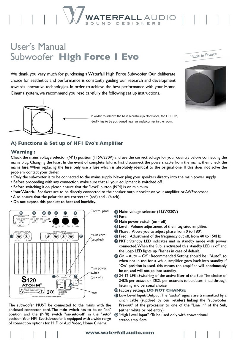 Waterfall Audio High Force 1 Evo user manual