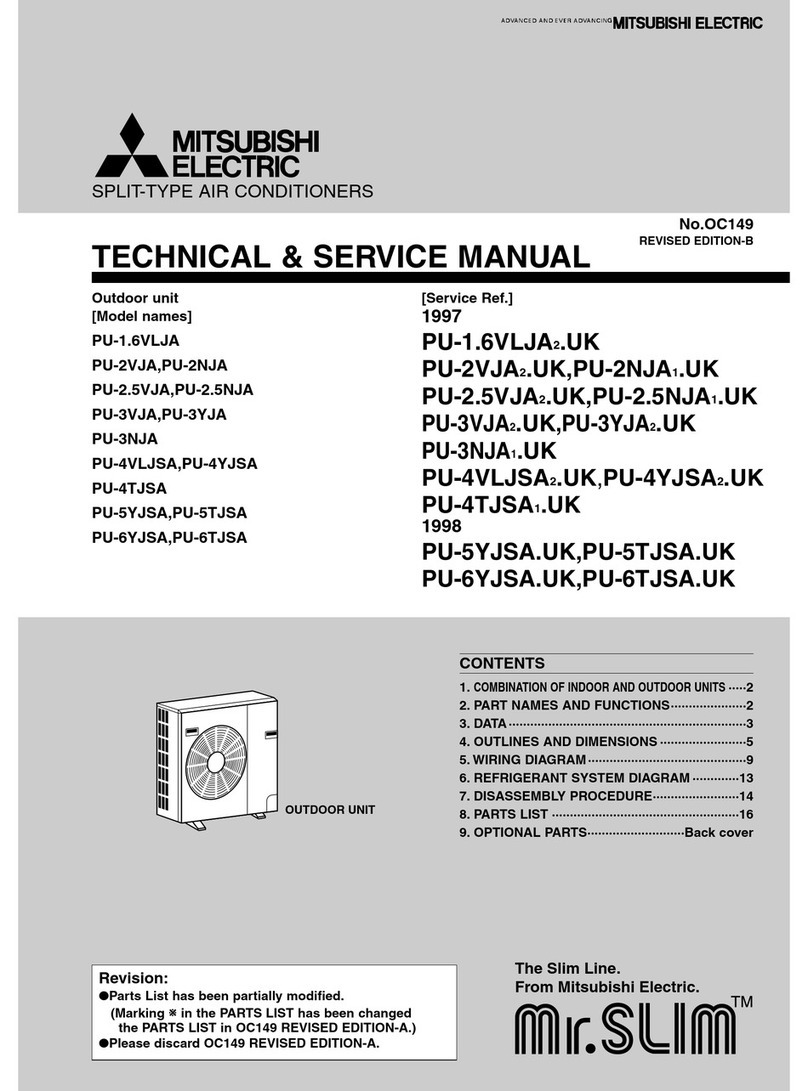 Mitsubishi Electric Mr. SLIM PU-1.6VLJA Operating manual