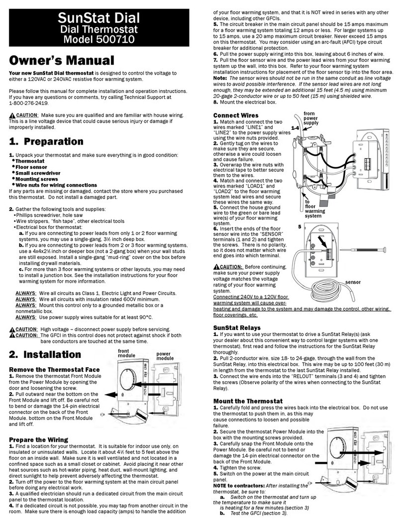 SunStat 500710 owner's manual