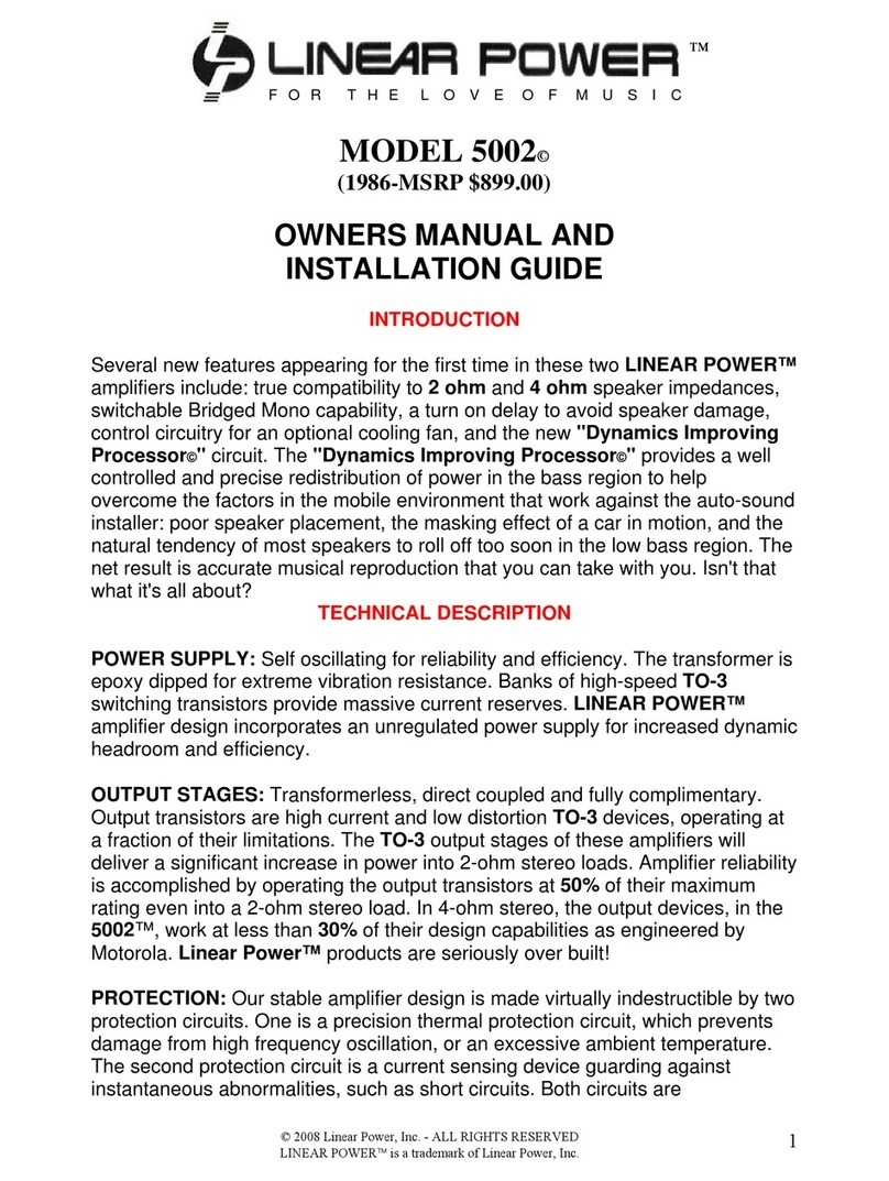 Linear Power 5002 Programming manual