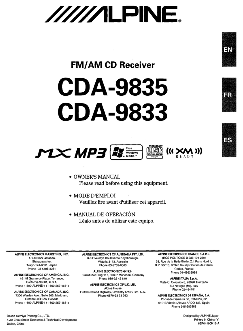 Alpine CDA-9835 owner's manual