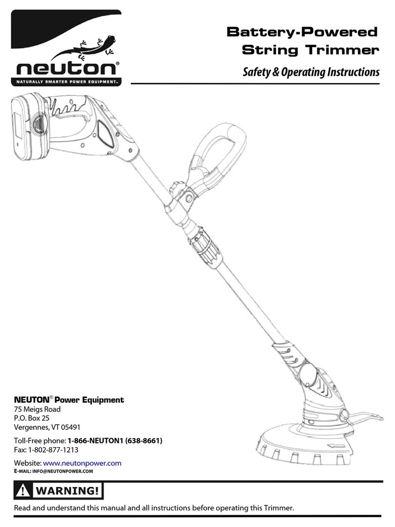 Neuton Battery-Powered String Trimmer Safety & Operating Instructions