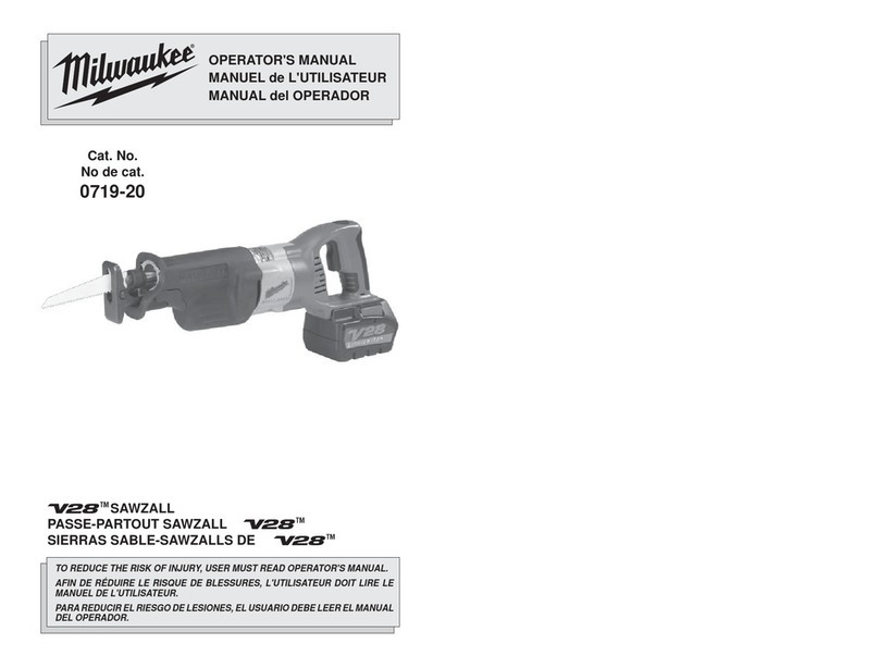 Milwaukee V28 Sawzall User manual
