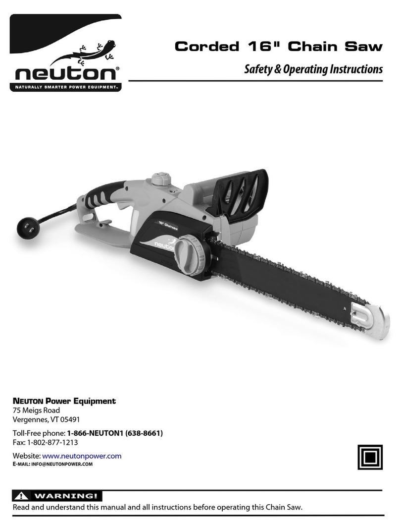 Neuton Corded 16" Chain Saw Safety & Operating Instructions Neuton Corded 16" Chain Saw Safety & Operating Instructions