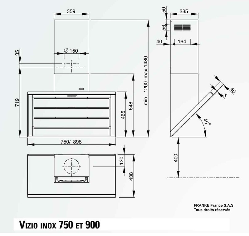 ROBLIN VIZIO INOX 900 Dimensions