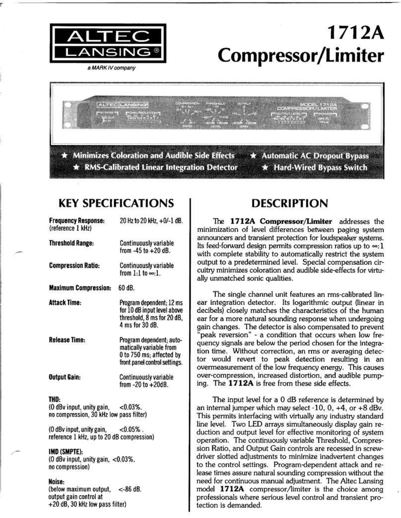Altec Lansing 1712A SIGNAL PROCESSING User manual