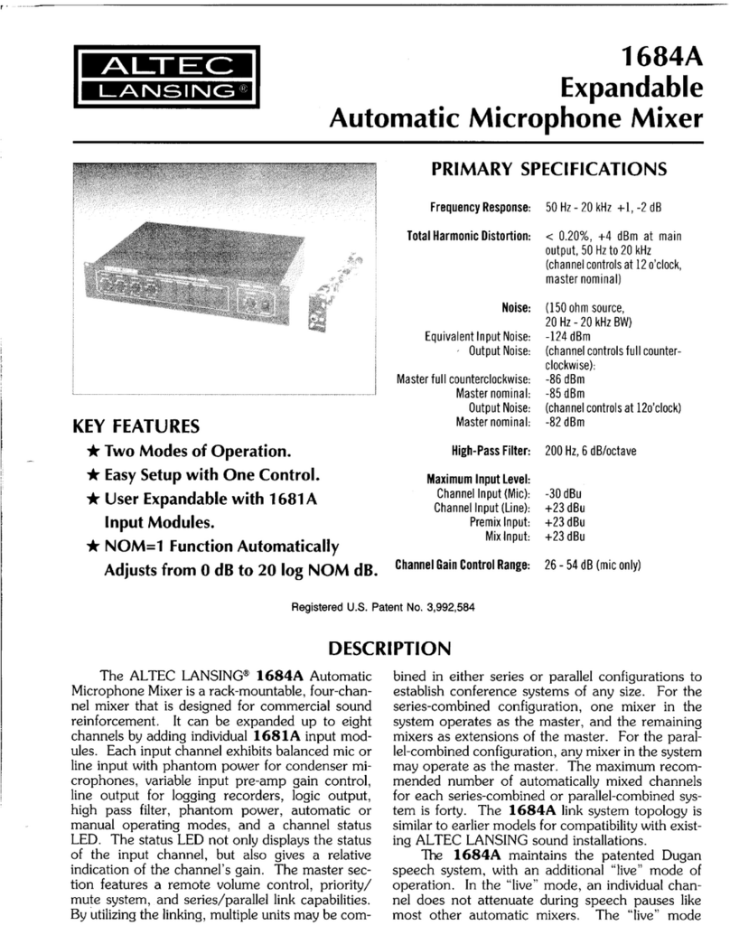 Altec Lansing 1684A SIGNAL PROCESSING User manual