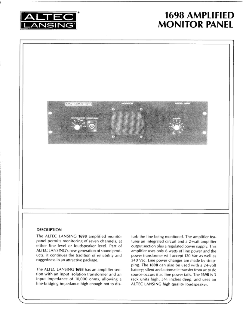 Altec Lansing 1698 SIGNAL PROCESSING User manual