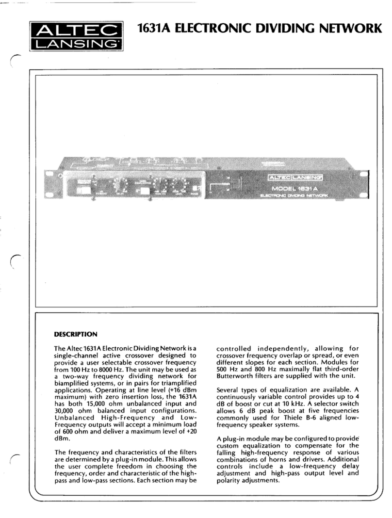 Altec Lansing 1631A SIGNAL PROCESSING User manual