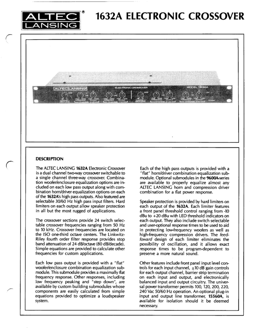 Altec Lansing 1632C SIGNAL PROCESSING User manual