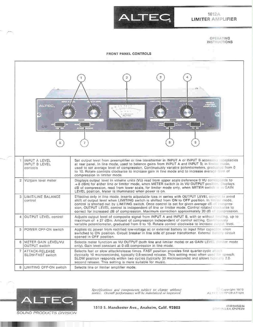Altec 1612A SIGNAL PROCESSING manual